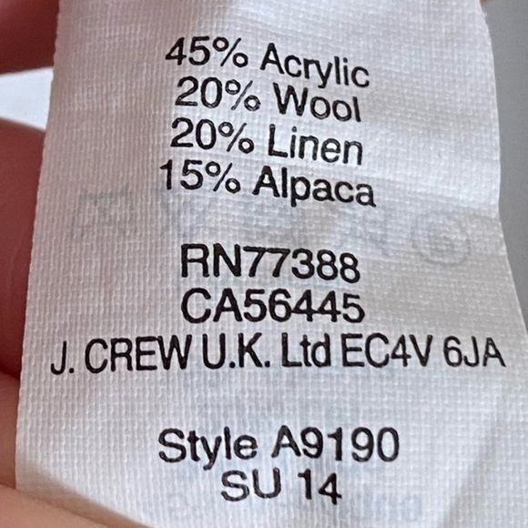 J. Crew • Alpaca Wool Linen Cream Ivory Sweater - Picture 4 of 5